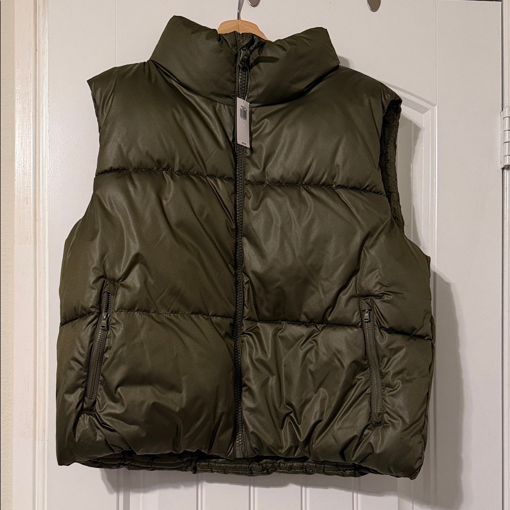 Old Navy Dark Green Quilted Vest